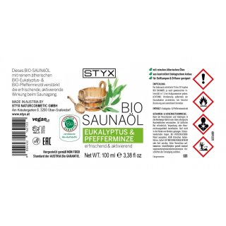 Styx BIO Saunaöl Eukalyptus & Pfefferminze 100ml